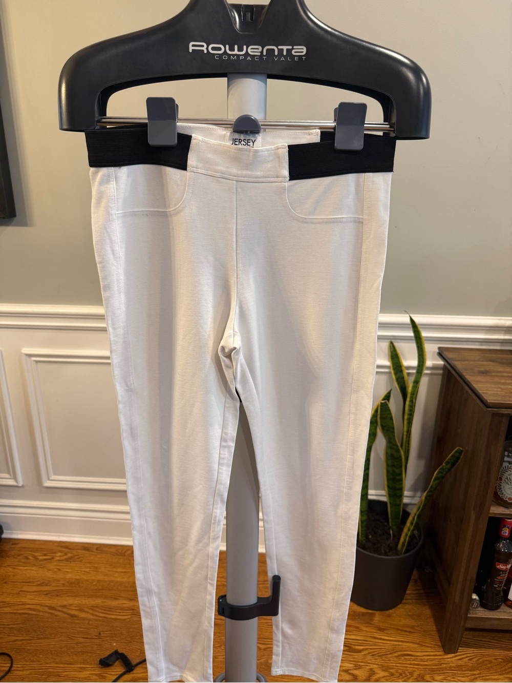 NWT Jacob Jersey White Pull On Ankle Pants Jeggings Elastic Waist Size M